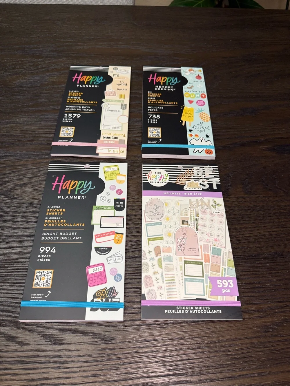 Happy Planner Sticker Packs - Black, Pink, Blue, Purple Accents